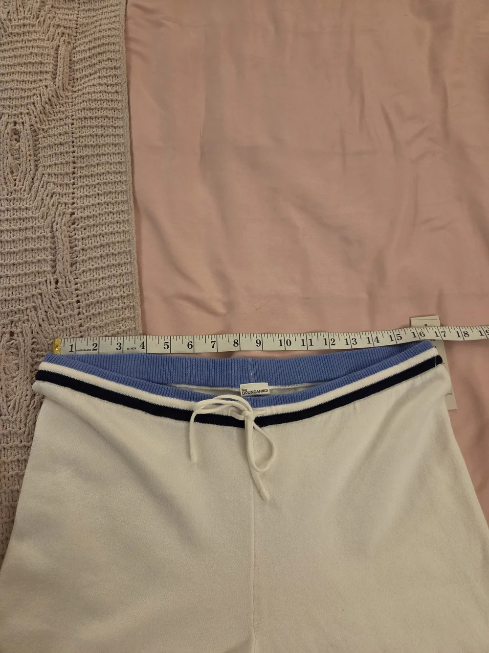 No Boundaries White Tee with Light Blue Trim 2 Pc Set - Picture 4 of 8